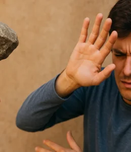 Sonhar jogando pedra em alguém: reação e conflito